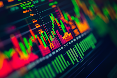 Strategie di investimento con grafici di crescita e analisi di mercato